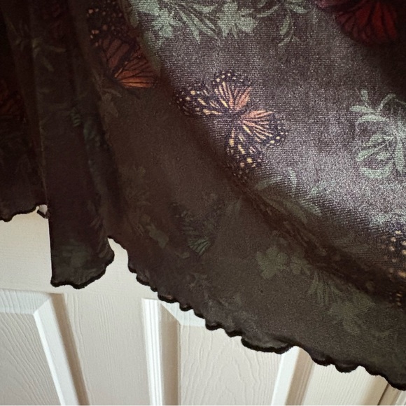 Thorn & Fable Butterfly Velvet Mermaid Skirt (M) – Green Floral Whimsigoth Goth - Picture 5 of 7